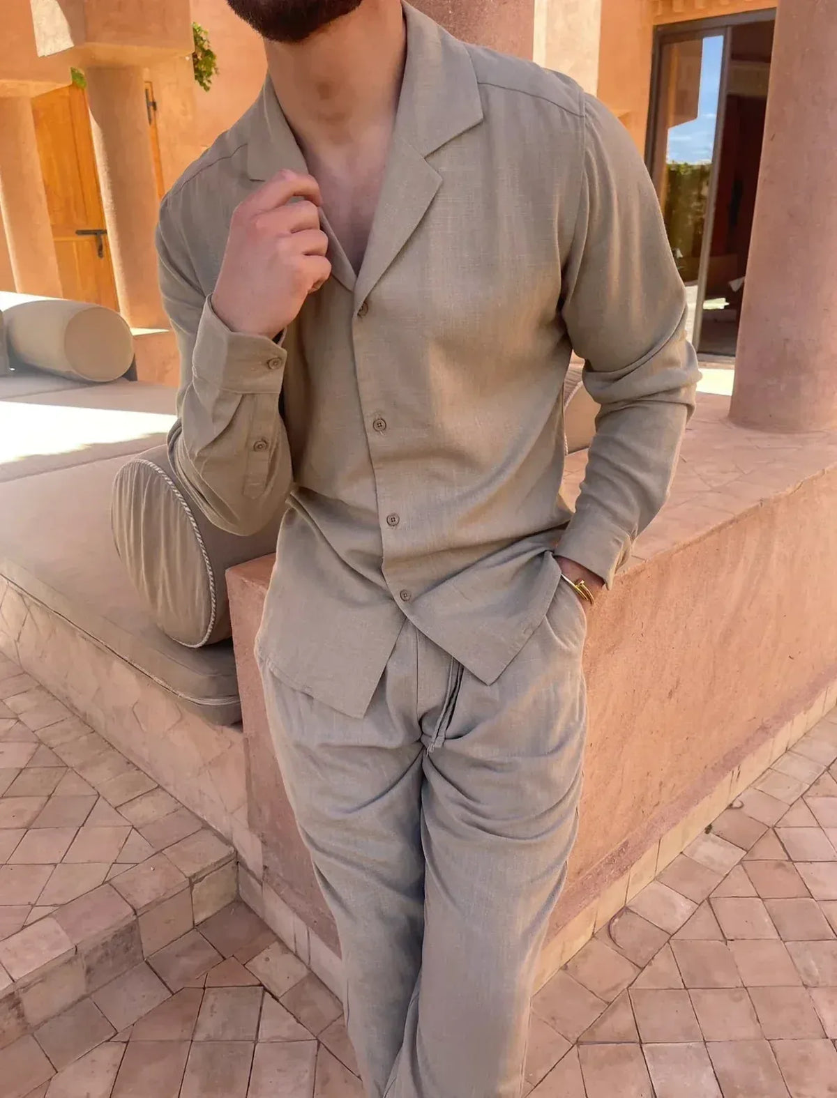 Ensemble de Lin Homme Chemise et Pantalon Élégant | Joel