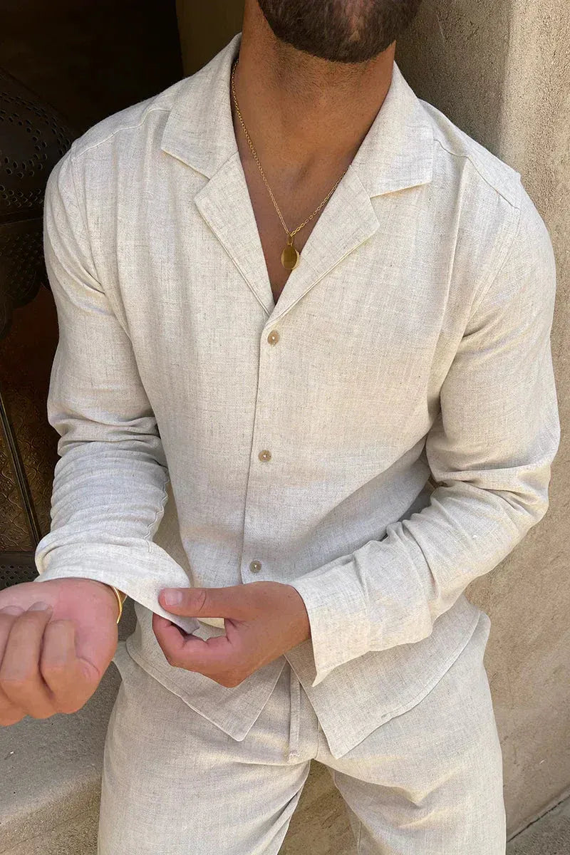 Conjunto de Lino para Hombre Camisa y Pantalón Elegante | Joel