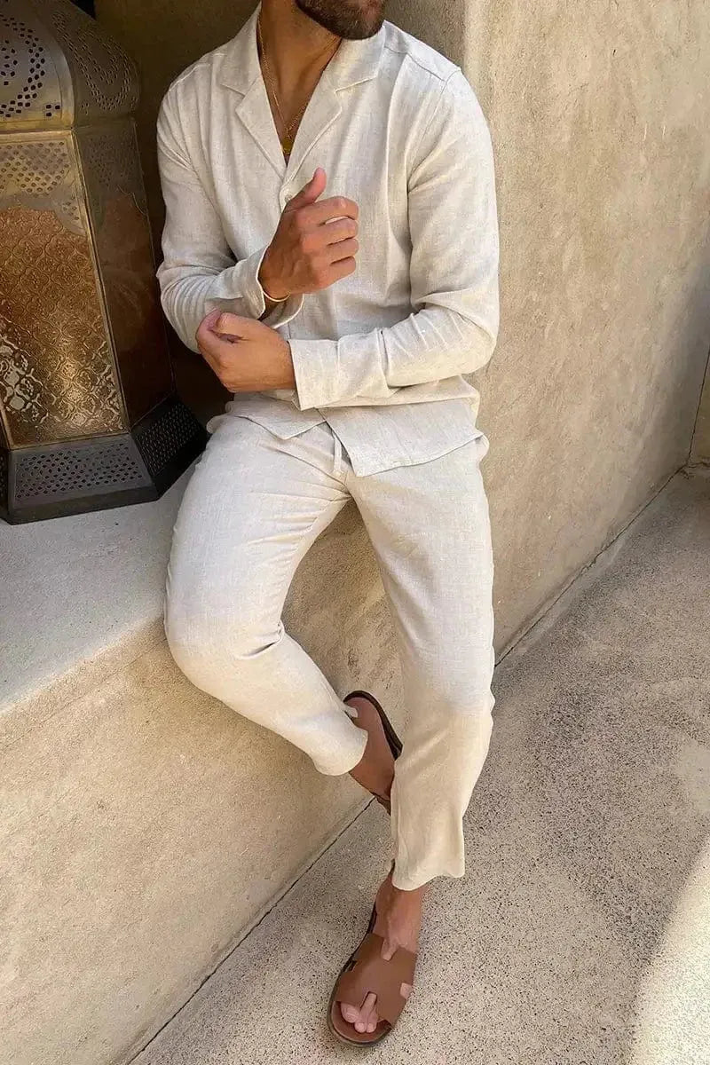 Conjunto de Lino para Hombre Camisa y Pantalón Elegante | Joel