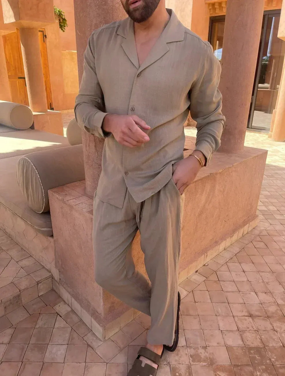 Conjunto de Lino para Hombre Camisa y Pantalón Elegante | Joel