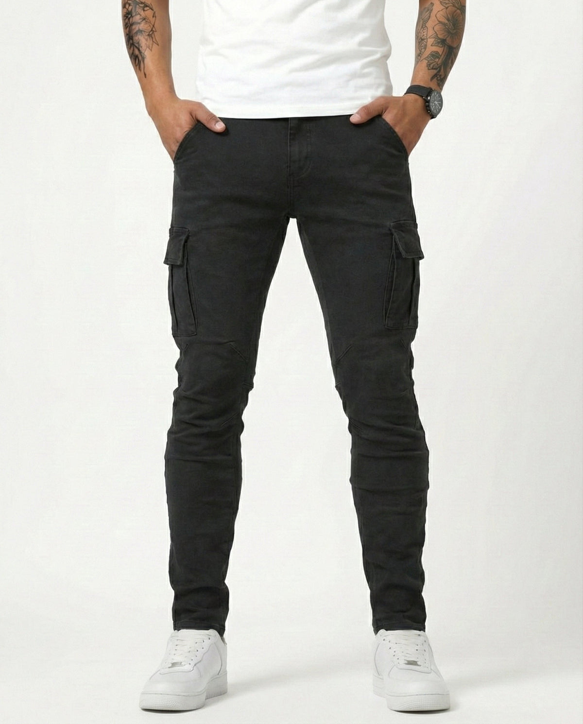 Pantalón Cargo Marino Elástico