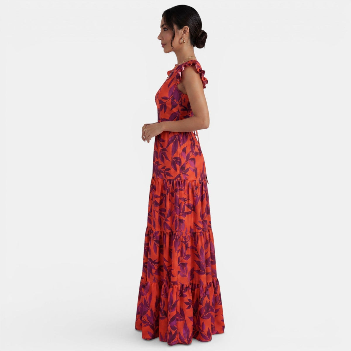Vestido Largo Rojo Elegante Mujer Invitada de Bodas | Andrea
