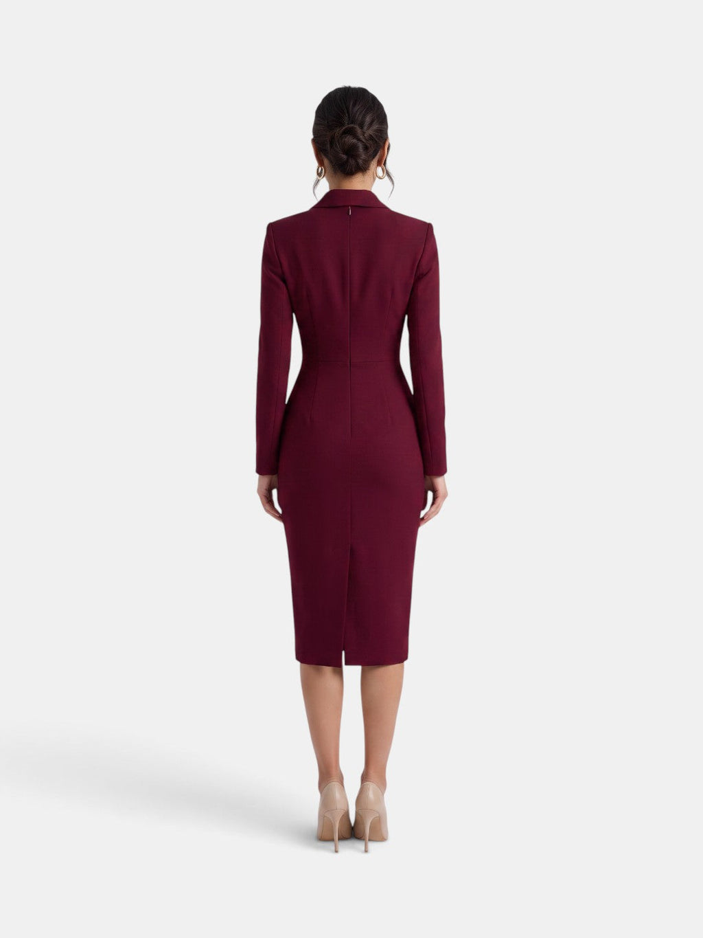 Vestido Blazer Midi Blanco Elegante Mujer | Luna Cruz