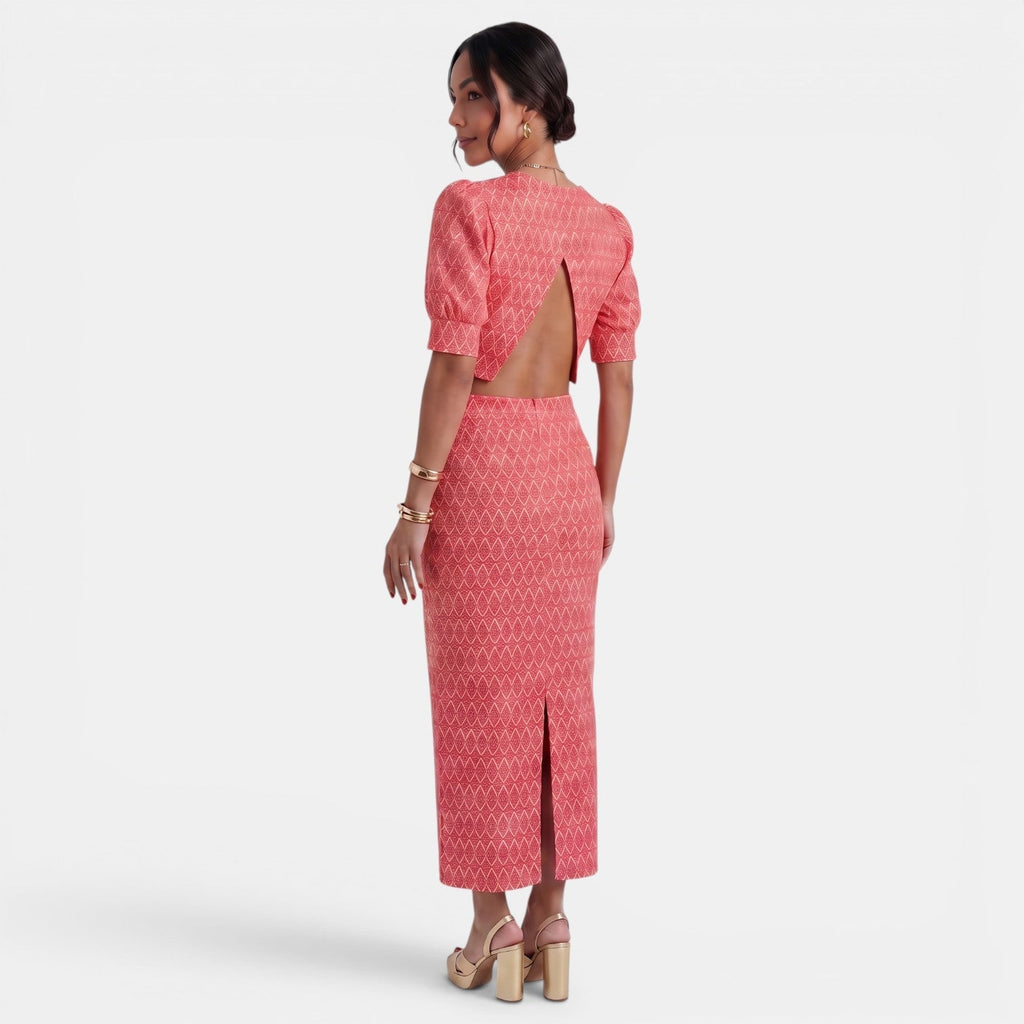 Conjunto Mujer 2 Piezas Top Corto y Falda con Abertura Eventos | Amanda