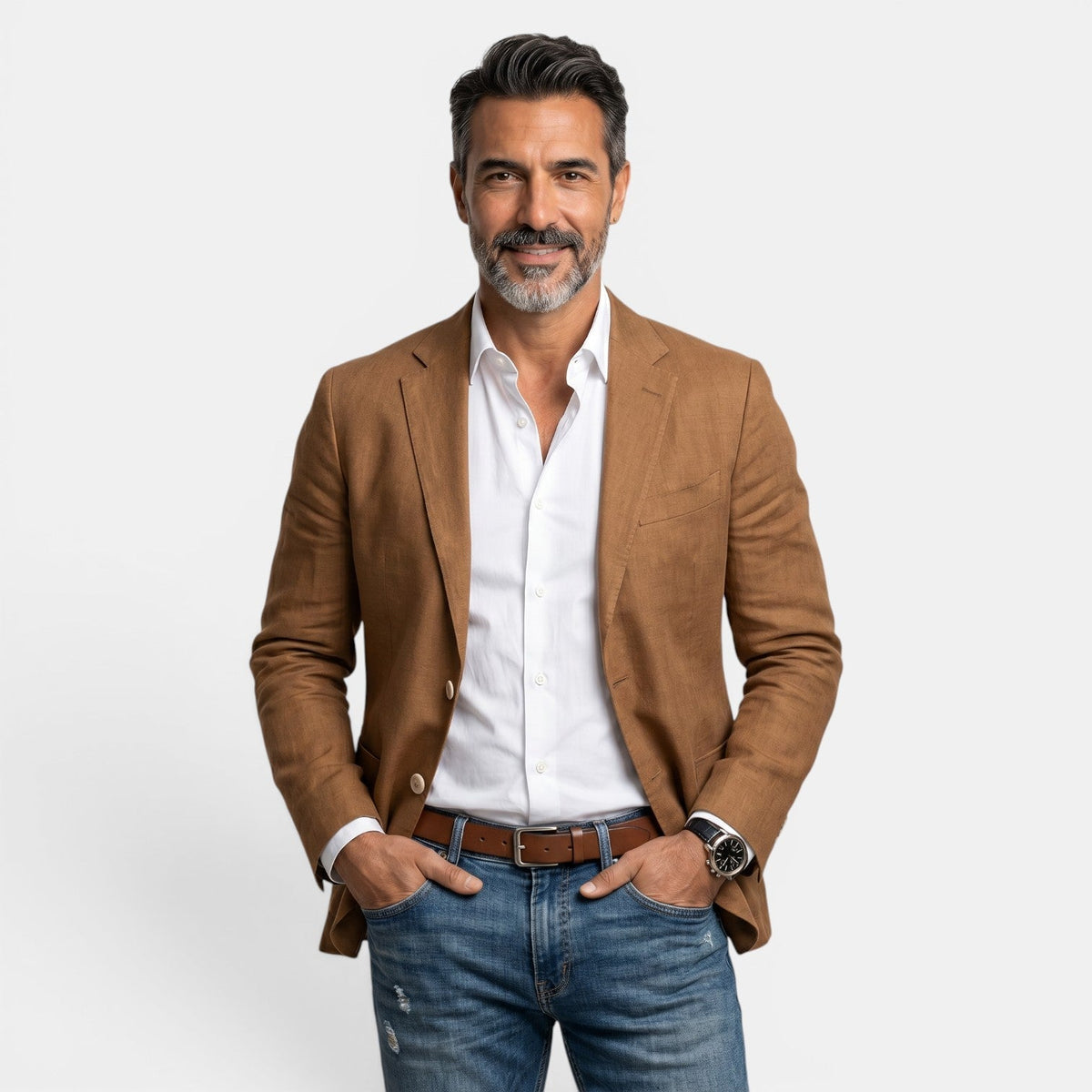 Blazer Homme Slim Fit Élégant Léger avec Revers Classique Qualité Supérieure
