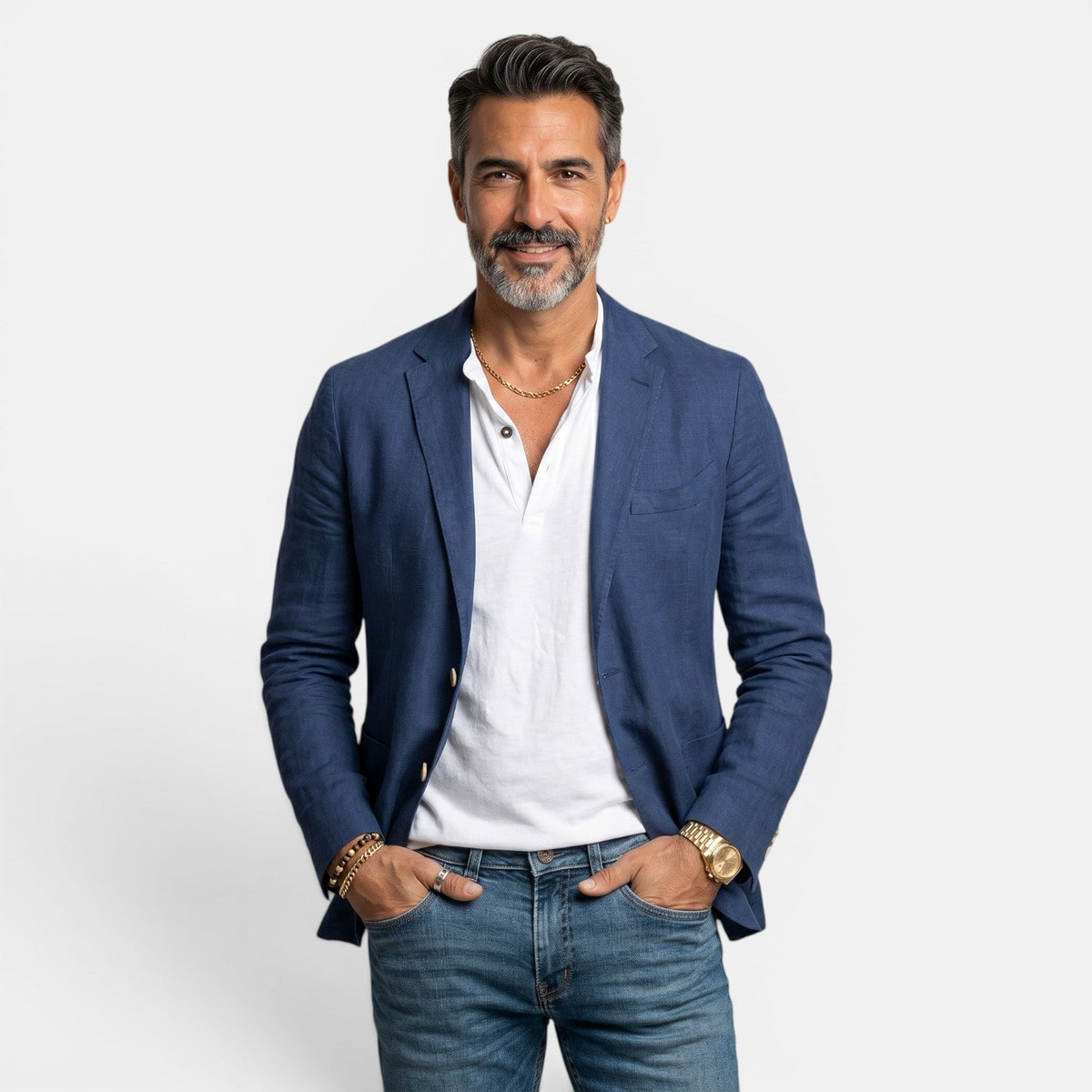 Blazer Homme Slim Fit Élégant Léger avec Revers Classique Qualité Supérieure