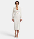 Vestido Blazer Midi Blanco Elegante Mujer | Luna Cruz