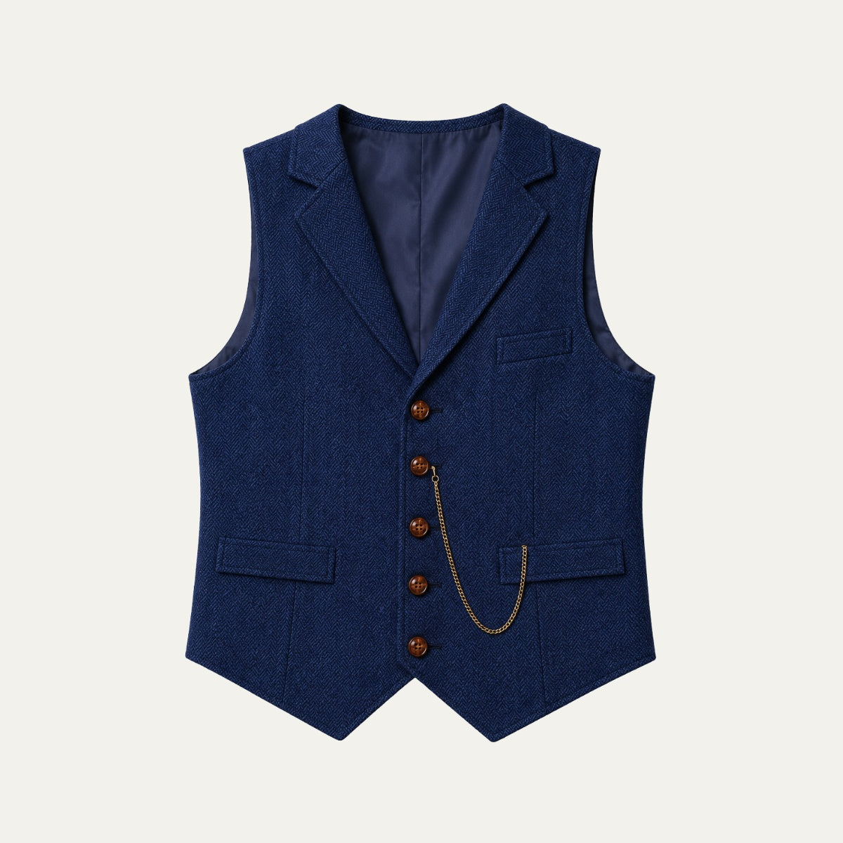 Chaleco de Tweed Hombre Espiga Solapa Entallado | Nicolas