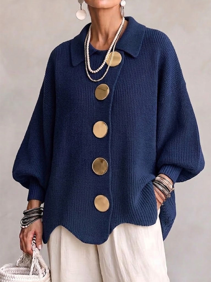 Cárdigan Oversize con Botones Metálicos Mujer | Isadora