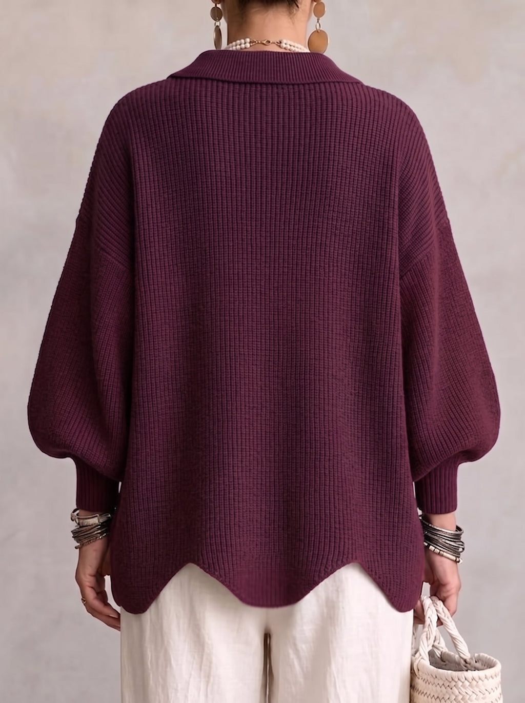 Cárdigan Oversize con Botones Metálicos Mujer | Isadora