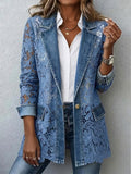 Blazer con Paneles de Encaje Floral Mujer | Lacinda