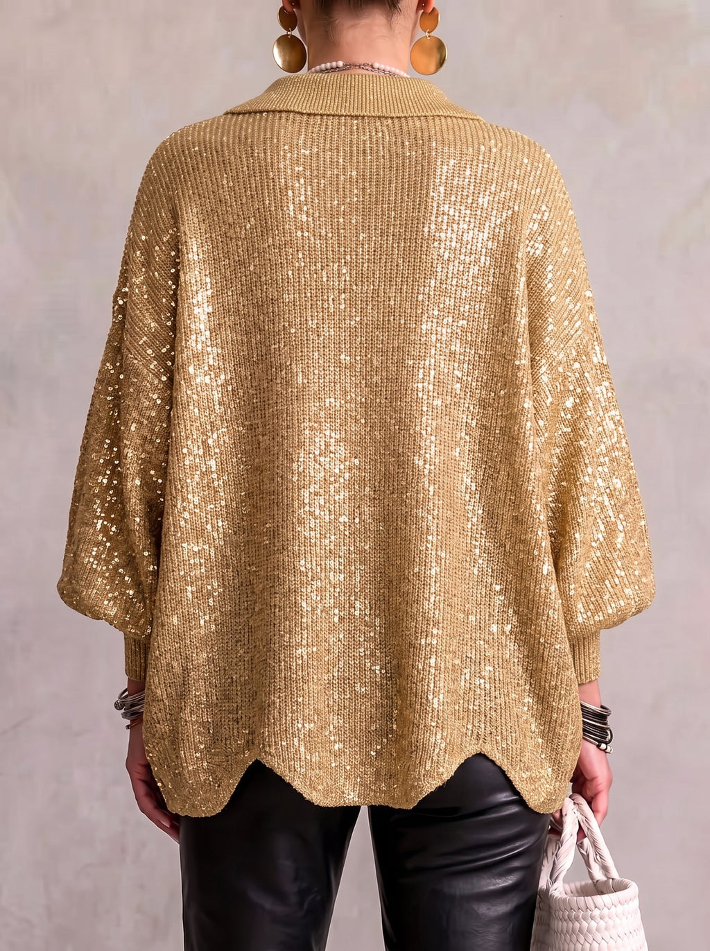 Cárdigan Oversize con Botones Metálicos Mujer | Isadora
