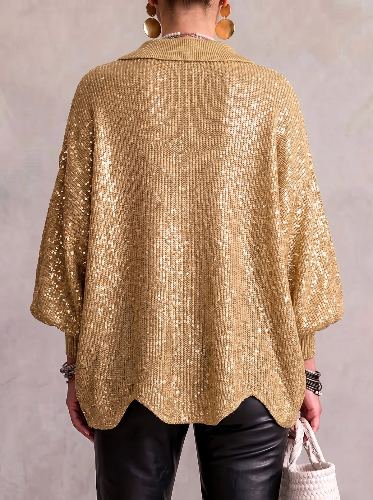 Cárdigan Oversize con Botones Metálicos Mujer | Isadora