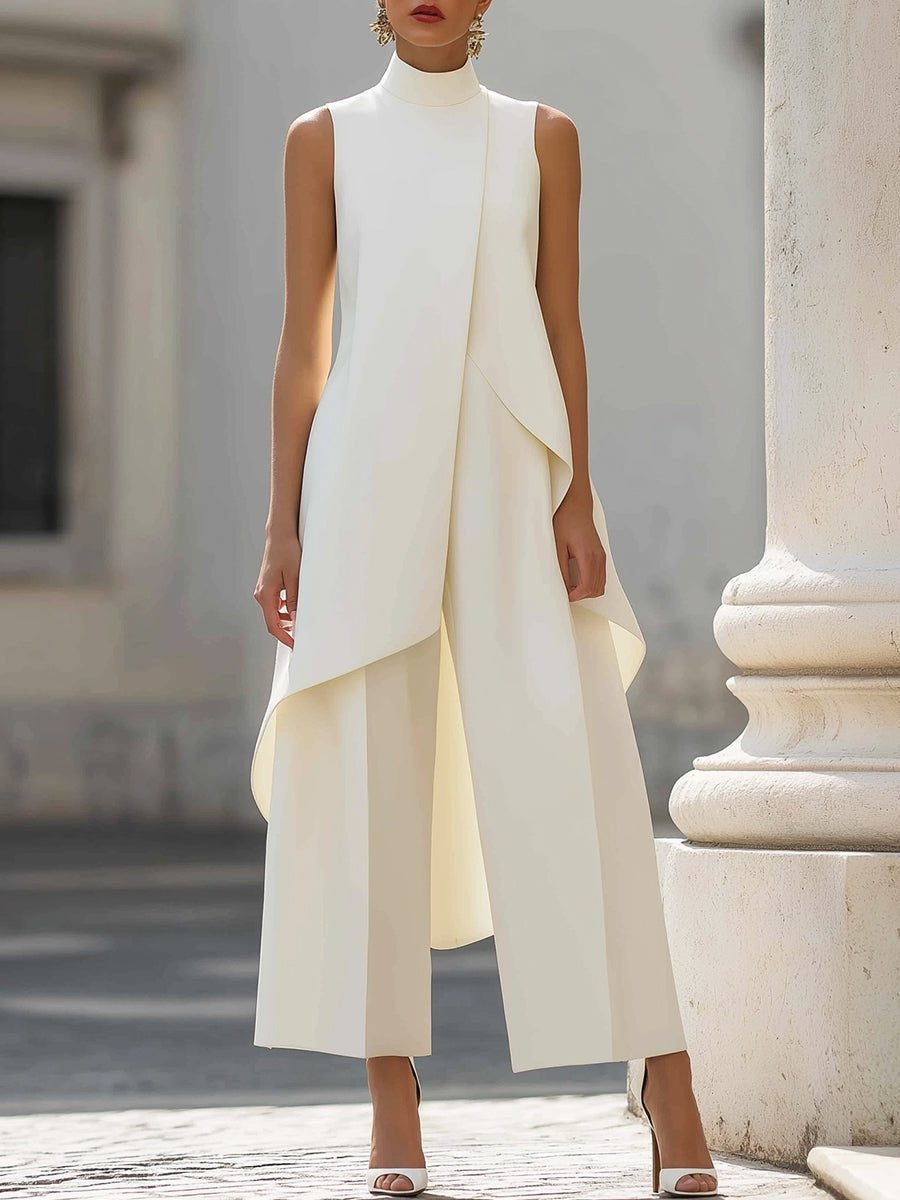 Pilar | Conjunto Elegante de Cuello Alto Asimétrico Mujer