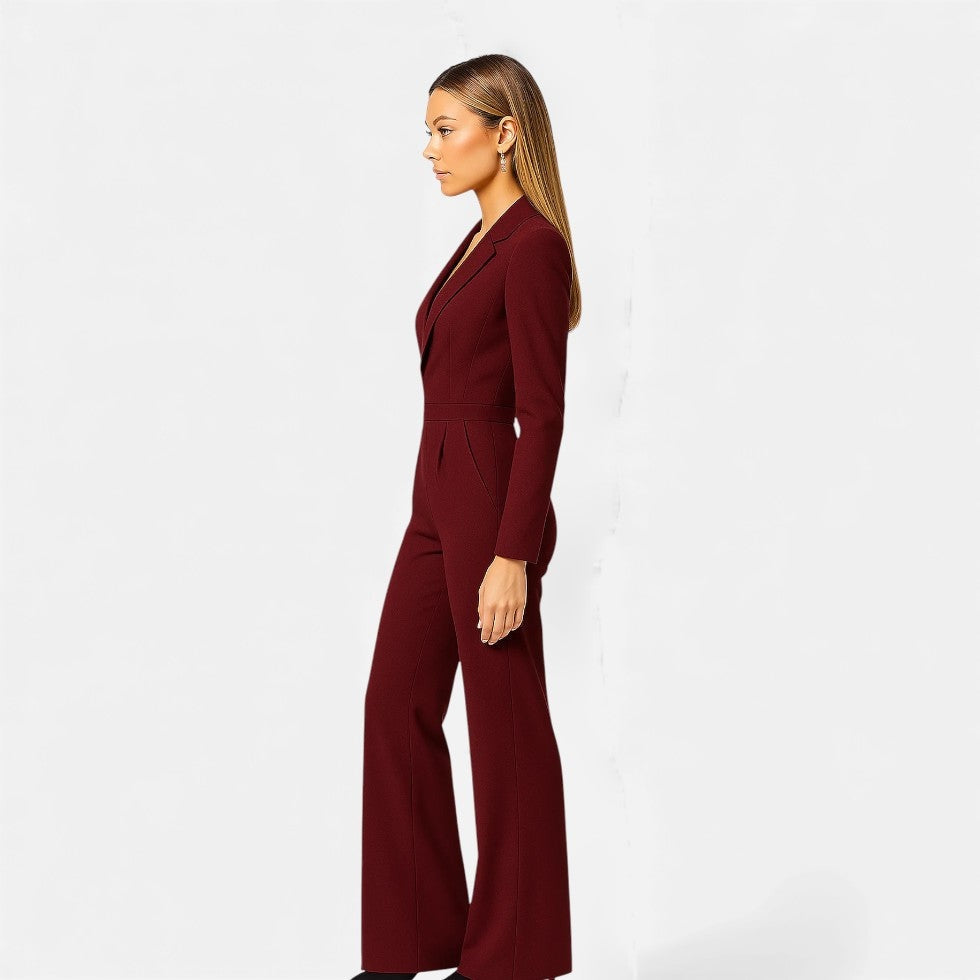 Mono Largo Elegante Mujer Escote V Manga Larga Eventos | Pilar