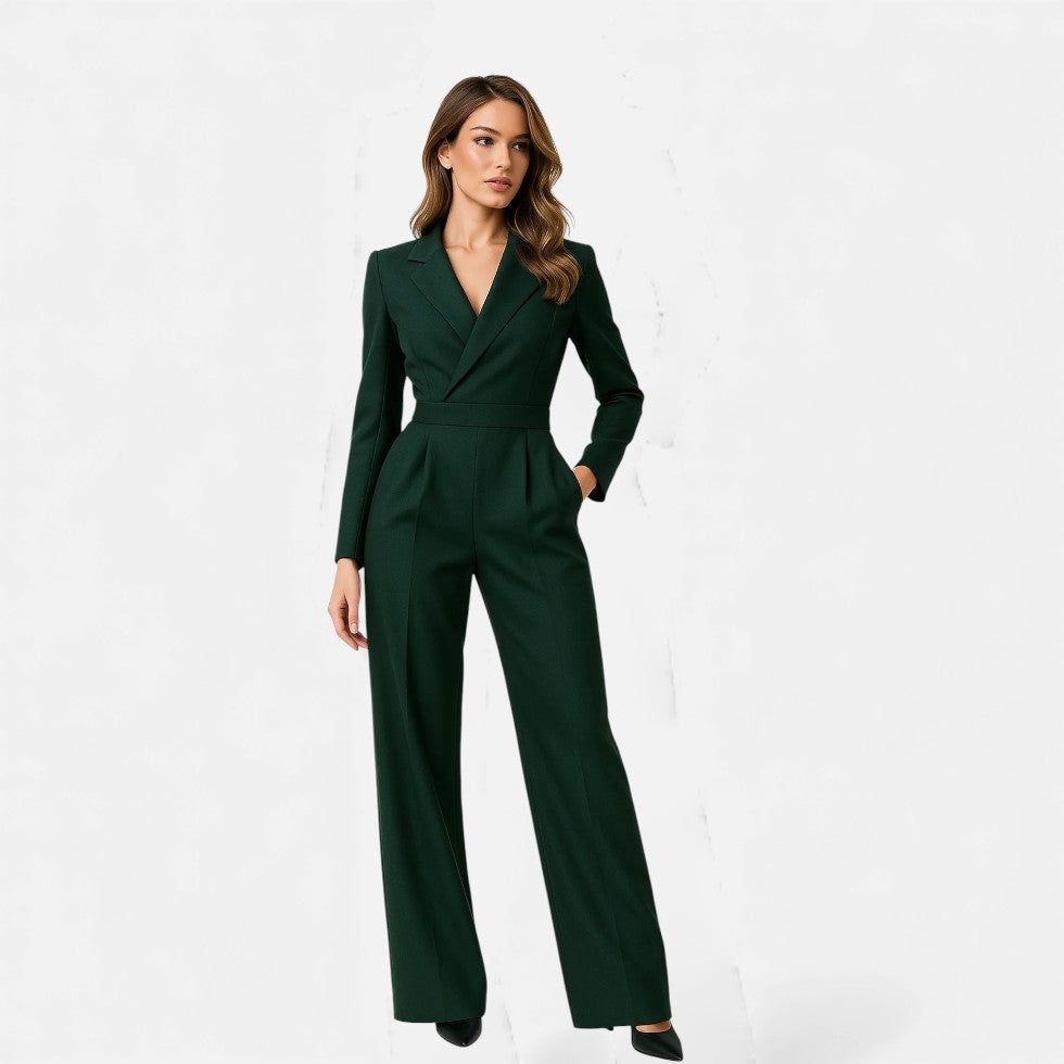 Mono Largo Elegante Mujer Escote V Manga Larga Eventos | Pilar