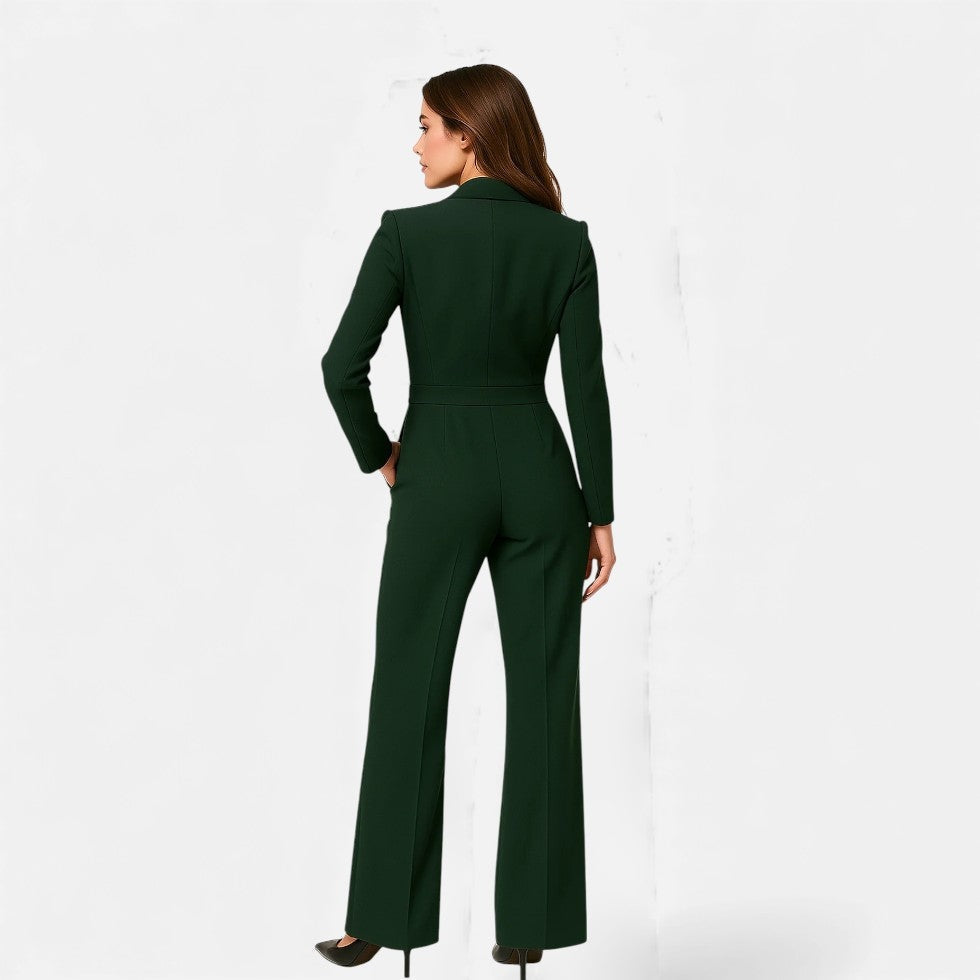 Mono Largo Elegante Mujer Escote V Manga Larga Eventos | Pilar