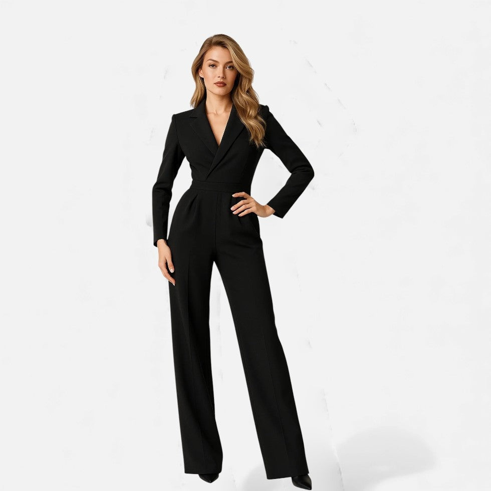 Mono Largo Elegante Mujer Escote V Manga Larga Eventos | Pilar
