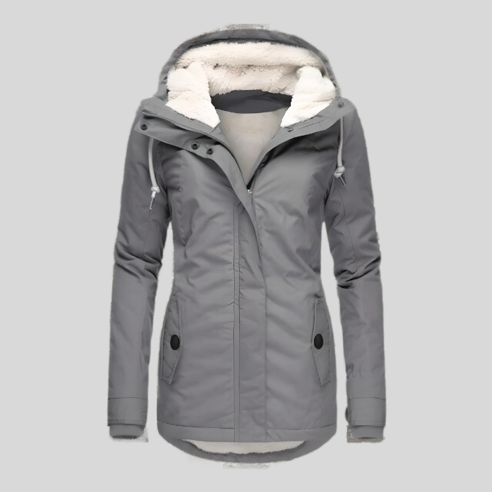 Parka Impermeable Mujer con Capucha Forro Borreguito | Rocio