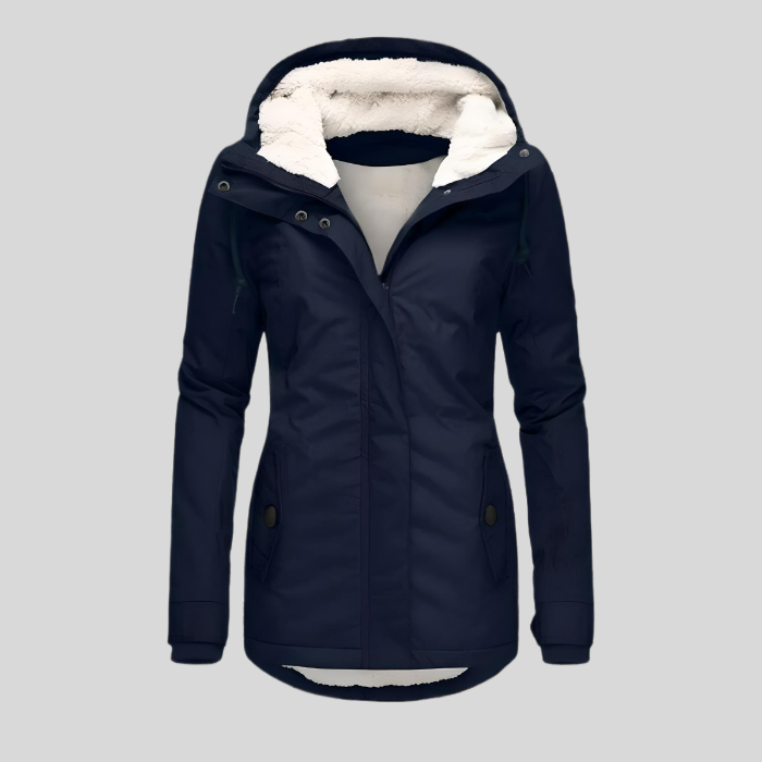 Parka Impermeable Mujer con Capucha Forro Borreguito | Rocio