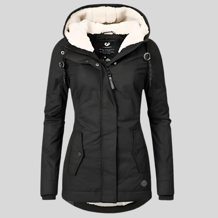 Parka Impermeable Mujer con Capucha Forro Borreguito | Rocio